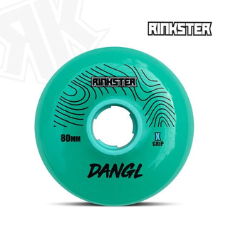 Rink Rat Roller Hockey Wheels Rinkster Dangl Teal/Blue with Hybrid Ceramic Bearings