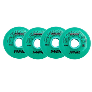 Rink Rat Roller Hockey Wheels Rinkster Dangl 80mm XX Grip Teal/Blue 4-Pack