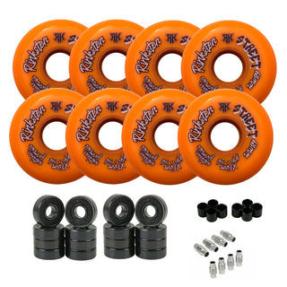 Rink Rat Roller Hockey Wheels Rinkster Street Outdoor X-Firm 68mm 8-Pack with Hybrid Ceramic Bearings