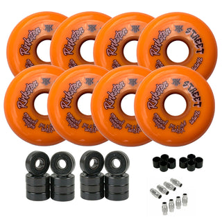 Rink Rat Roller Hockey Wheels Rinkster Street Outdoor X-Firm 76mm 8-Pack with Hybrid Ceramic Bearings
