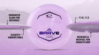 Latitude 64 Disc Golf Royal Grand Brave Fairway Driver 7/6/-1/2 White/Lavender 175 grams