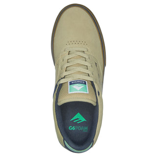 Emerica Skateboard Shoes The Low Vulc Tan/Blue/Green