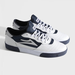 Lakai Skateboard Shoes Cambridge White Leather Reflective Navy