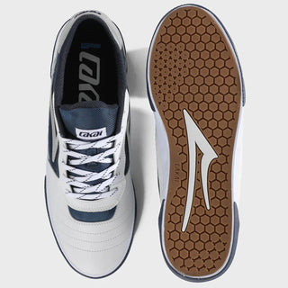 Lakai Skateboard Shoes Cambridge White Leather Reflective Navy