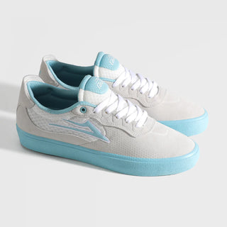 Lakai Skateboard Shoes Essex Elite White Suede Aqua
