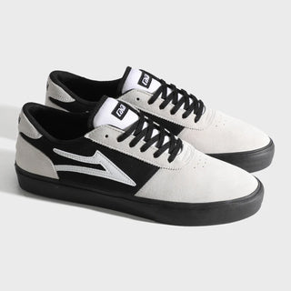 Lakai Skateboard Shoes Manchester White Suede Black Black