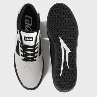 Lakai Skateboard Shoes Manchester White Suede Black Black