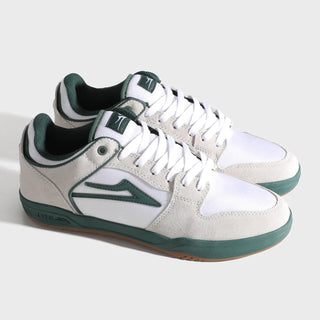 Lakai Skateboard Shoes Telford Low Elite White Suede Cordura Spruce