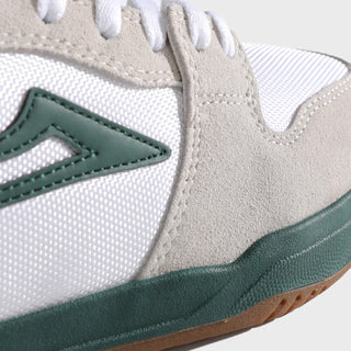 Lakai Skateboard Shoes Telford Low Elite White Suede Cordura Spruce