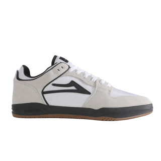 Lakai Skateboard Shoes Telford Low White Suede Cordura Black
