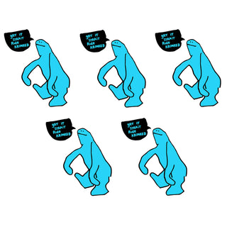 Krooked Skateboard Sticker Get it Straight Blue 4.5" x 5.5" 5-Pack Bulk Lot