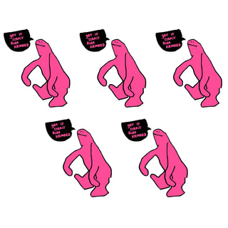 Krooked Skateboard Sticker Get it Straight Pink 4.5" x 5.5" 5-Pack Bulk Lot