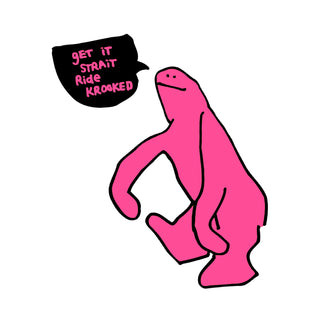 Krooked Skateboard Sticker Get it Straight Pink 4.5" x 5.5" 5-Pack Bulk Lot