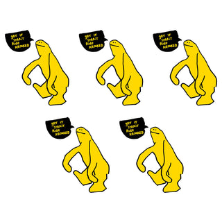 Krooked Skateboard Sticker Get it Straight Yellow 4.5" x 5.5" 5-Pack