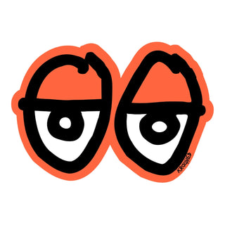 Krooked Skateboard Sticker Die Cut Eyes Orange 11" x 7.75"