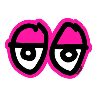 Krooked Skateboard Sticker Die Cut Eyes Pink 5.5" x 4"