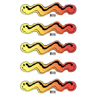 Real Skateboard Sticker Bryce Wong Guest Artist White/Yellow/Orange 1.5" x 5" 5-Pack