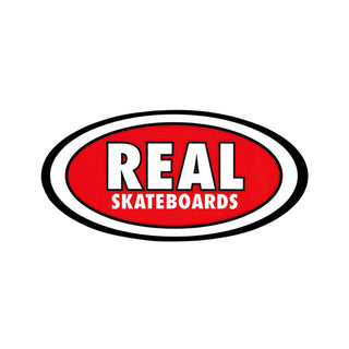 Real Skateboards Sticker Oval Red 4" x 2"