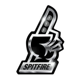 Spitfire Wheels Skateboard Sticker Chrome Finger Silver 4" x 5.5"
