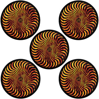 Spitfire Wheels Skateboard Sticker Hellfire Classic Swirl Black/Orange 5" 5-Pack