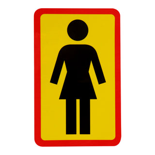 Girl Skateboard Sticker OG Decal Black/Yellow/Red 6" x 3.75" 5-Pack
