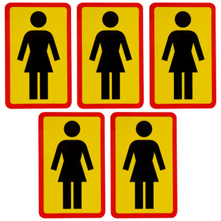 Girl Skateboard Sticker OG Decal Black/Yellow/Red 6" x 3.75" 5-Pack