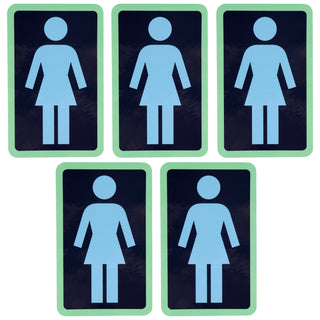 Girl Skateboard Sticker OG Decal Blue/Navy/Mint 6" x 3.75" 5-Pack