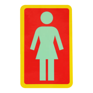 Girl Skateboard Sticker OG Decal Mint/Red/Yellow 6" x 3.75"