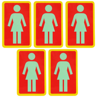 Girl Skateboard Sticker OG Decal Mint/Red/Yellow 6" x 3.75" 5-Pack