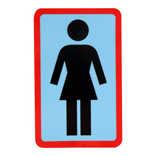 Girl Skateboard Sticker OG Decal Black/Blue/Red 6" x 3.75" 5-Pack
