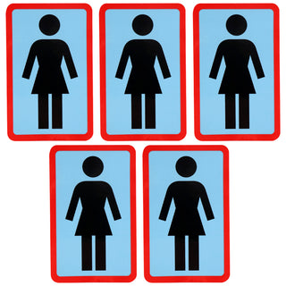Girl Skateboard Sticker OG Decal Black/Blue/Red 6" x 3.75" 5-Pack