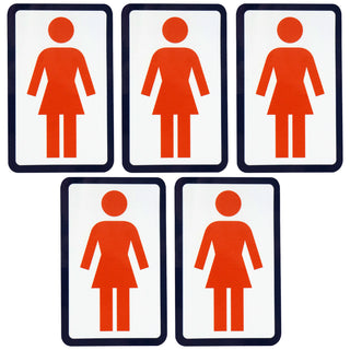 Girl Skateboard Sticker OG Decal Brown/White/Navy 6" x 3.75" 5-Pack