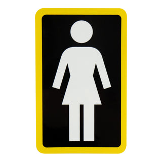 Girl Skateboard Sticker OG Decal White/Black/Yellow 6" x 3.75"