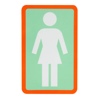 Girl Skateboard Sticker OG Decal White/Mint/Orange 6" x 3.75"