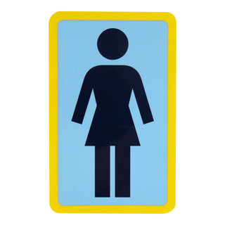 Girl Skateboard Sticker OG Decal Navy/Blue/Yellow 6" x 3.75"