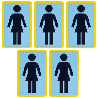 Girl Skateboard Sticker OG Decal Navy/Blue/Yellow 6" x 3.75" 5-Pack