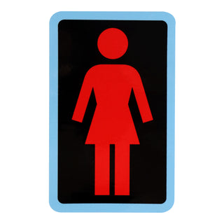 Girl Skateboard Sticker OG Decal Red/Black/Blue 6" x 3.75"
