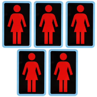 Girl Skateboard Sticker OG Decal Red/Black/Blue 6" x 3.75" 5-Pack