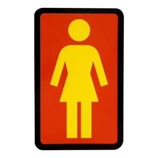 Girl Skateboard Sticker OG Decal Yellow/Brown/Black 6" x 3.75"