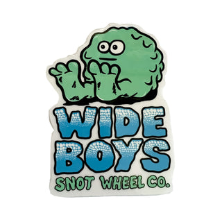 Snot Wheel Co. Skateboard Sticker Wide Boys Booger Logo 2.25" x 3.125" Blue
