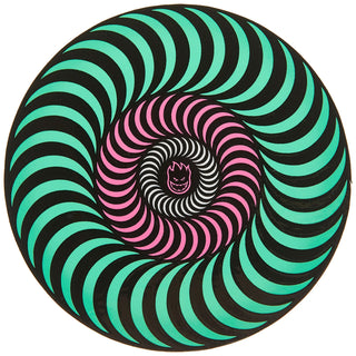 Spitfire Skateboard Tri-Color Swirl Bighead Sticker Green/Pink 5.5"