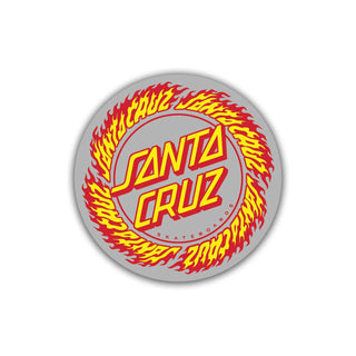 Santa Cruz Skateboards Skateboard Sticker Flame Ringed Dot Red/Yellow 3.5"