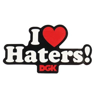 DGK Skateboards Sticker I Love Haters Black 5" x 3"