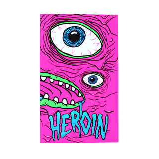 Heroin Skateboard Sticker Pink Mutant 3" x 5"