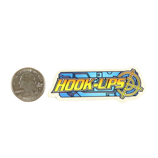 Hook Ups Skateboards Sticker - Mini Size - Logo Target Text 2.75" x 1"