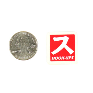 Hook Ups Skateboards Sticker - Mini Size - Logo Japan 1" x 1.125"