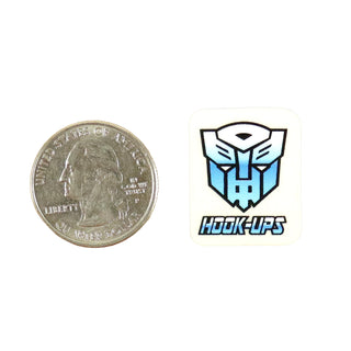 Hook Ups Skateboards Sticker - Mini Size - Logo Transformer .875" x 1"