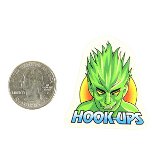 Hook Ups Skateboards Sticker - Mini Size - Wendigo 1.625" x 1.75"