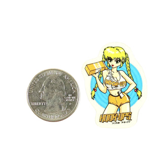 Hook Ups Skateboards Sticker - Mini Size - Hoot-Ups 3 1.125" x 1.5"