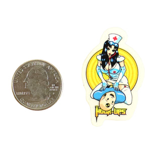 Hook Ups Skateboards Sticker - Mini Size - Crash Test Dummy 1.25" x 1.75"